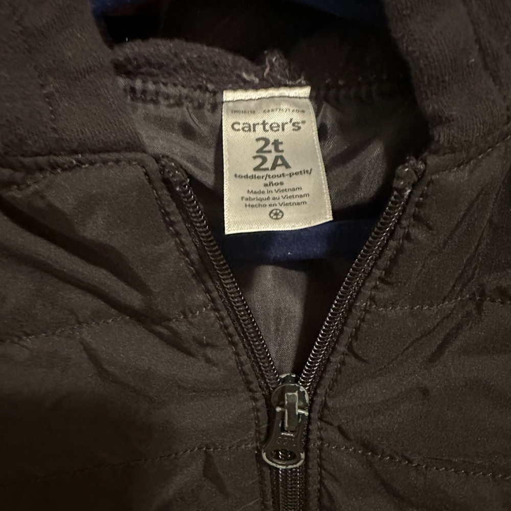 Carters Boy Thin Puffer Jacket, 2T, Black